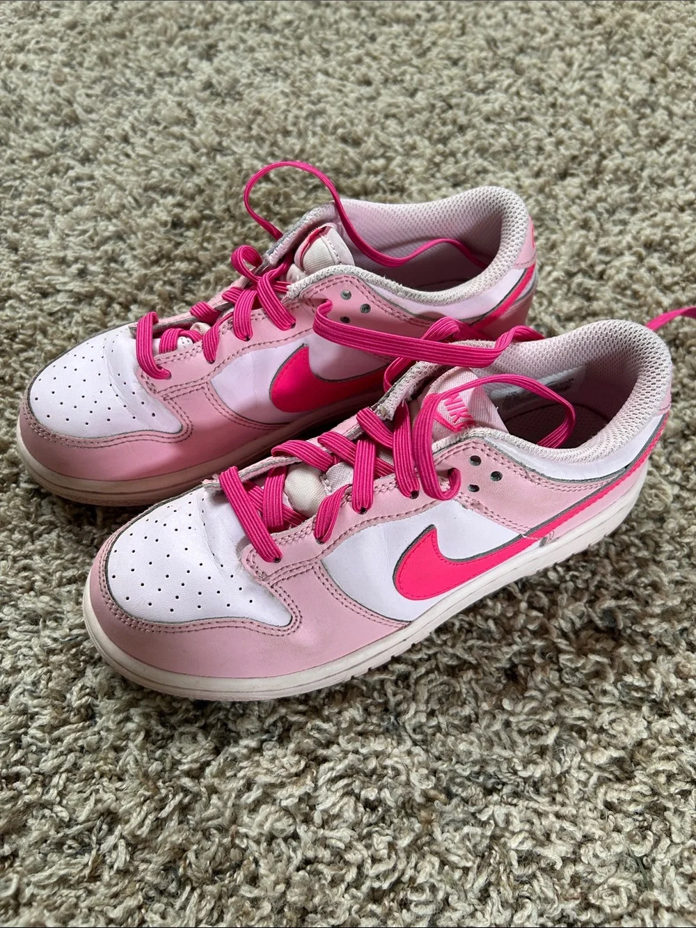 Nike Dunks Triple Pink Low-Top Sneakers with Hot Pink Swoosh